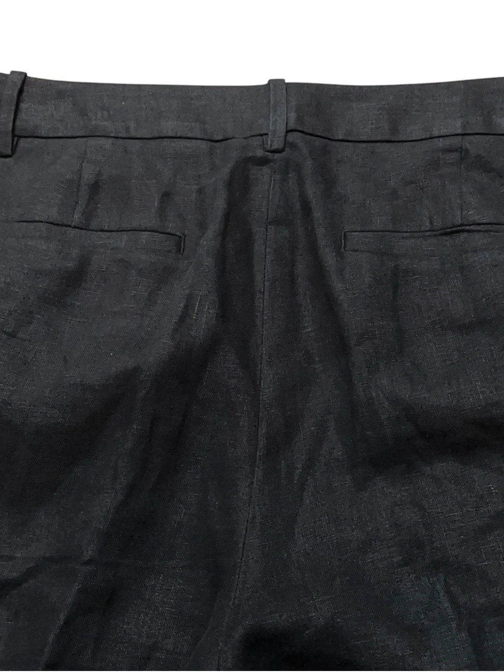 Banana Republic Pleated Wide Leg Pants Womens Size 12 100% Linen Black